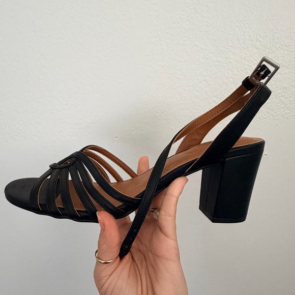 Style & Co. Shoes - Style & Co. Black Strappy Block Heel Slingback Sandal